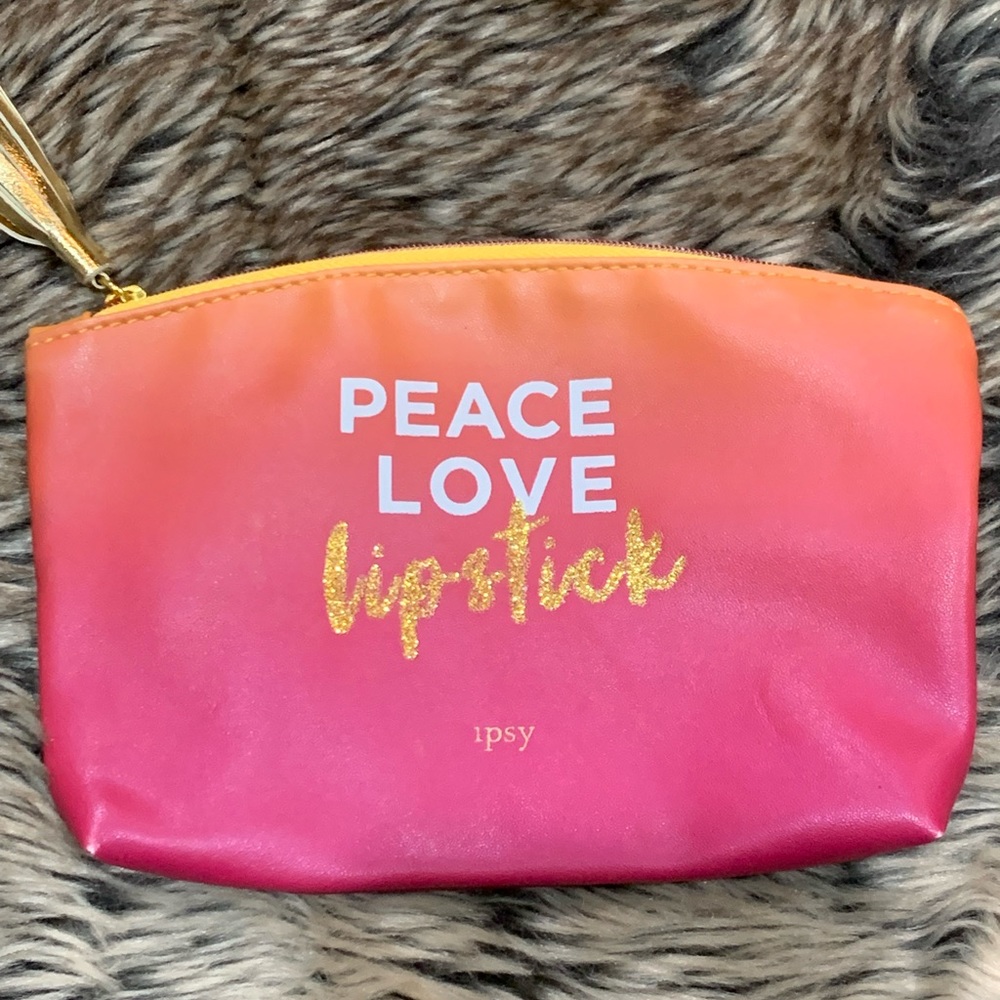 IPSY "Peace Love Lipstick" Glam Bag, August 2017 Makeup Bag